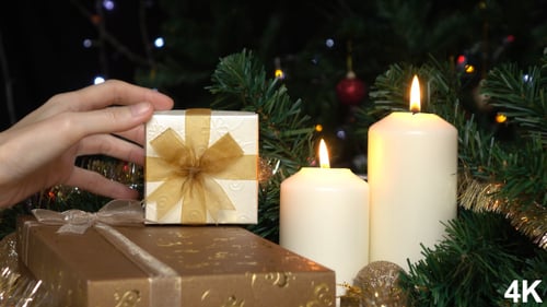 Christmas Candles and Gifts Decoration