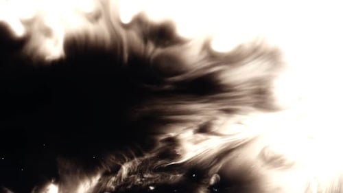 Black Ink Spreading on White Background Abstractly