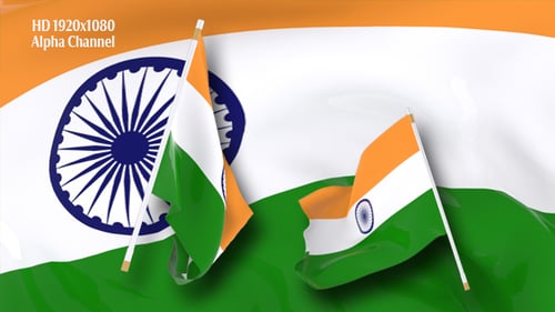 Realistic Waving Indian Flag Animation