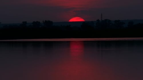 Rosafarbener Sonnenuntergang