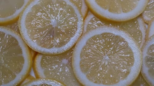 Close-Up of Yellow and Juicy Lemon Slices