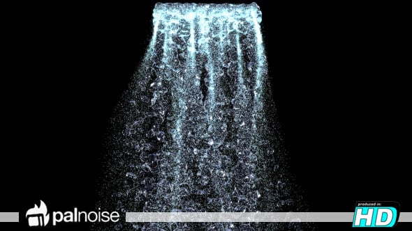 Sparkling Particle Waterfall Stream with Alpha Channel, Motion Graphics ...