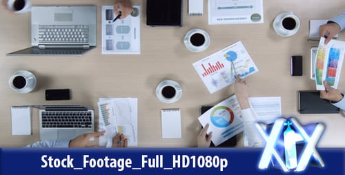 Visão geral dos empresários em uma reunião