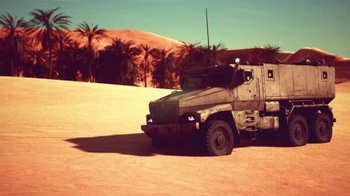 Armoured Military Truck in Desert