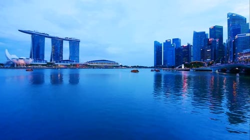 Time lapse of Building in Singapore city