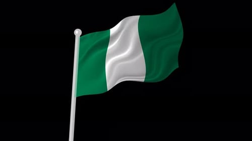 Realistic Nigerian Flag Waving Seamless Loop