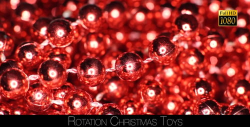 Pile of shiny red Christmas ornament beads
