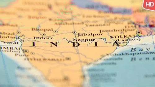 Close Up Shot of Map of India