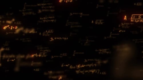 Abstract Floating Mathematical Formulas Seamless Loop