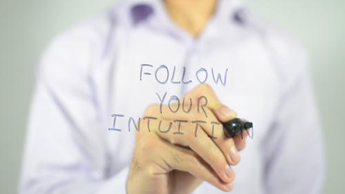 Writing Follow Your Intuition on Transparent Screen