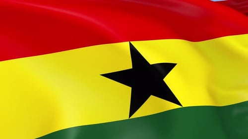 Realistic Waving Ghana Flag Seamless Loop Animation