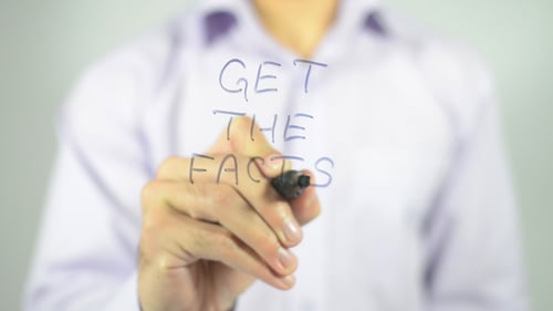 Hand Writing Get the Facts Close Up