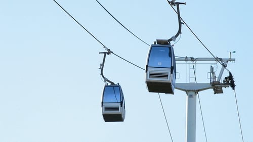 Cable Car Line Running with Passengers