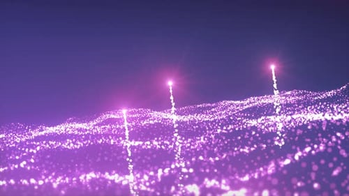 Abstract Purple Particle Wave Shimmer Background Loop