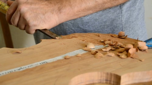 Luthier Working in Workplace