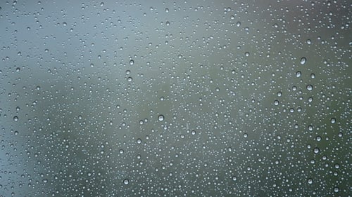 Close Up of Rain Droplets on Glass