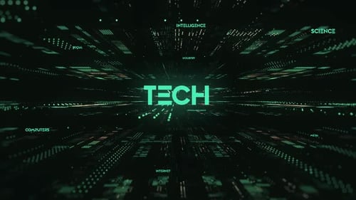 Futuristic Digital Tech Grid Data Flow Background Animation