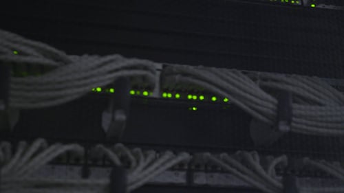 Server Cables with Green Lights
