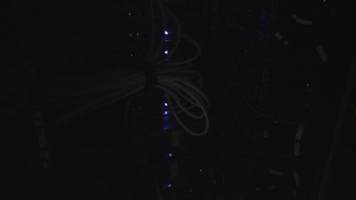 Close up view of lights on technology equipment