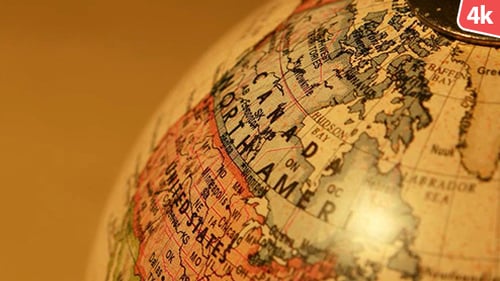 Rotating Globe Showing North America