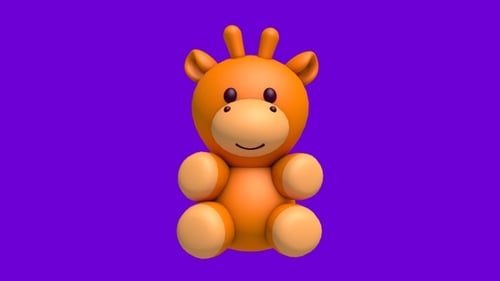Adorable 3D Cartoon Giraffe Character Loop Animation