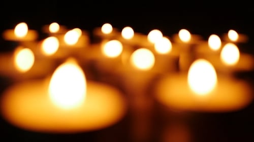 Candles Flickering in the Darkness, Abstract View