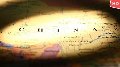 Close Up of Old Map of China