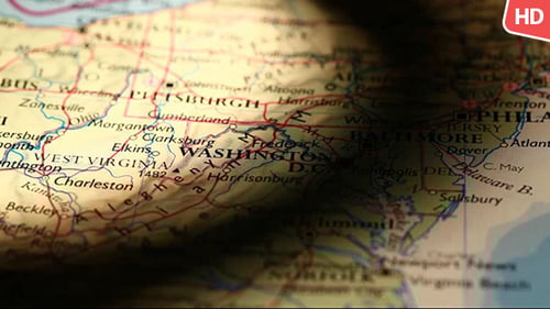 Vintage Map of US East Coast Cities