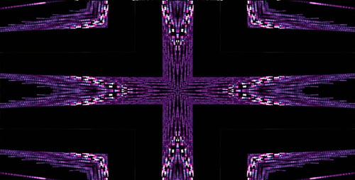 Purple Neon Glowing Kaleidoscope Star Pattern Loop Background