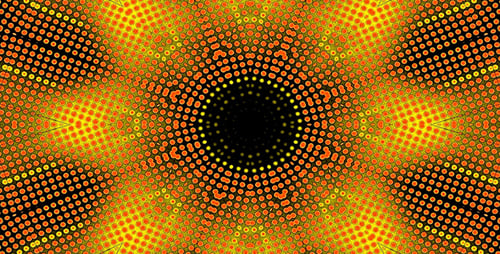 Abstract Geometric Pattern of Glowing Dots Kaleidoscope Loop