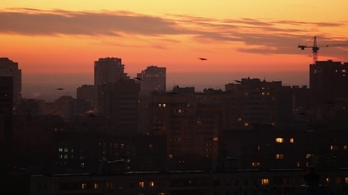 City Skyline After Sunset