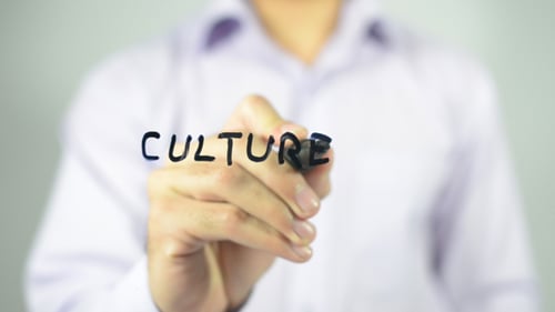 Hand Writes the Word Culture