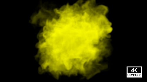 Dynamic Yellow Smoke Burst Reveal Transition with Alpha