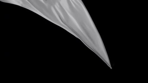 Flowing White Fabric on a Black Background