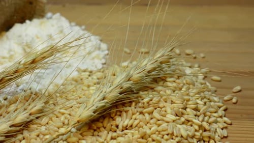 Wheat, Flour and Bread Close Up