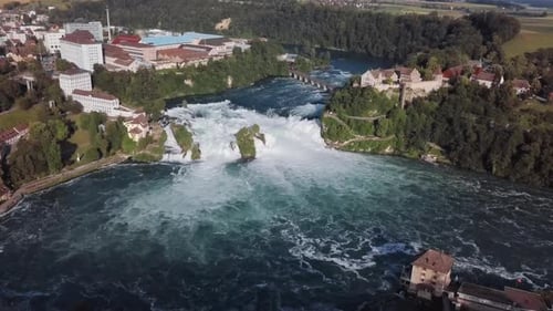Aerial View of Rhine Falls, Switzerland
