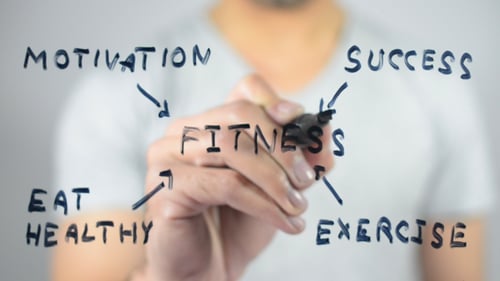 Fitness Diagram Being Written on Clear Surface
