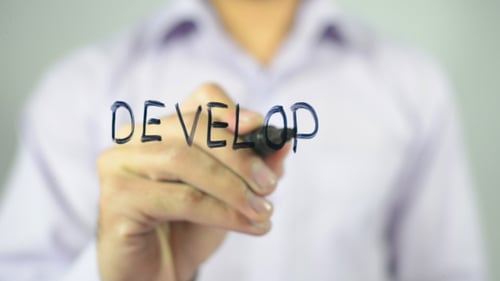 Hand Writing Develop on Transparent Surface