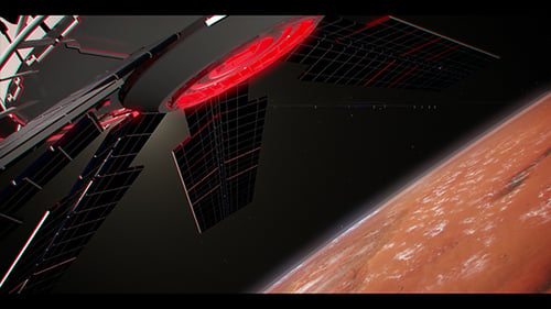 Satellite over Mars