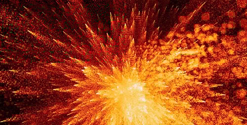 Vibrant Orange and Red Particle Burst Background