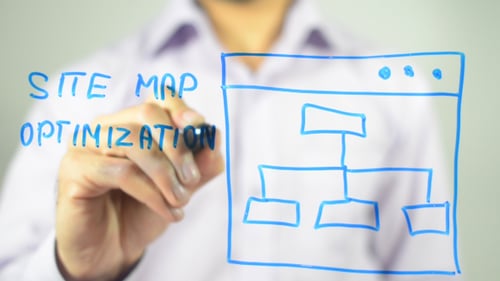 Hands Draw Website Site Map on Glass