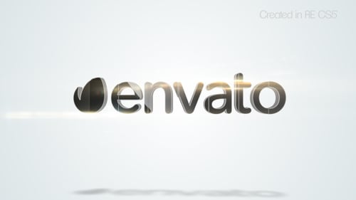 Clean 3D Logo Reveal with Rotating Metallic Text