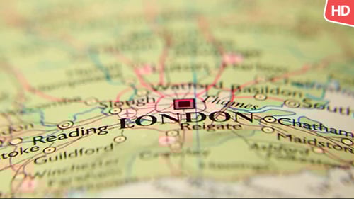 Map of London Area Under Magnifying Glass