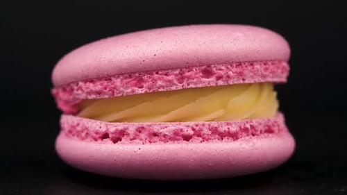 Close Up of a Pink Macaroon
