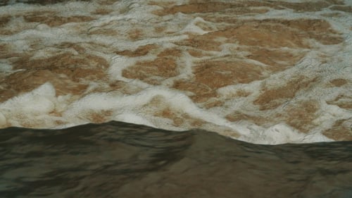 Rushing River Water With Froth