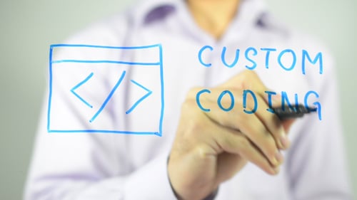 Writing Custom Coding Drawing Tech Concept