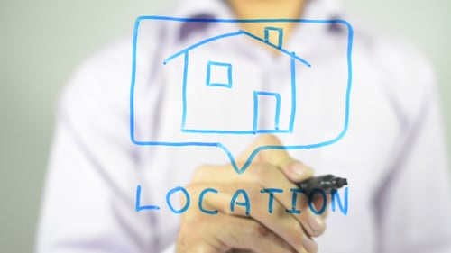 Drawing House Location on Clear Surface