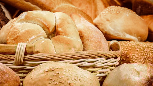 Close Up of Assorted Fresh Breads in Basket