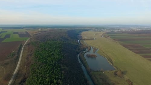 Luftaufnahme über den Wald Und See