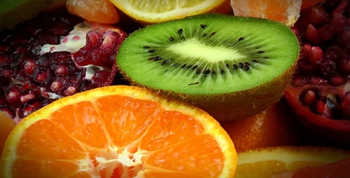 Fresh Kiwi and Citrus Fruit Still Life